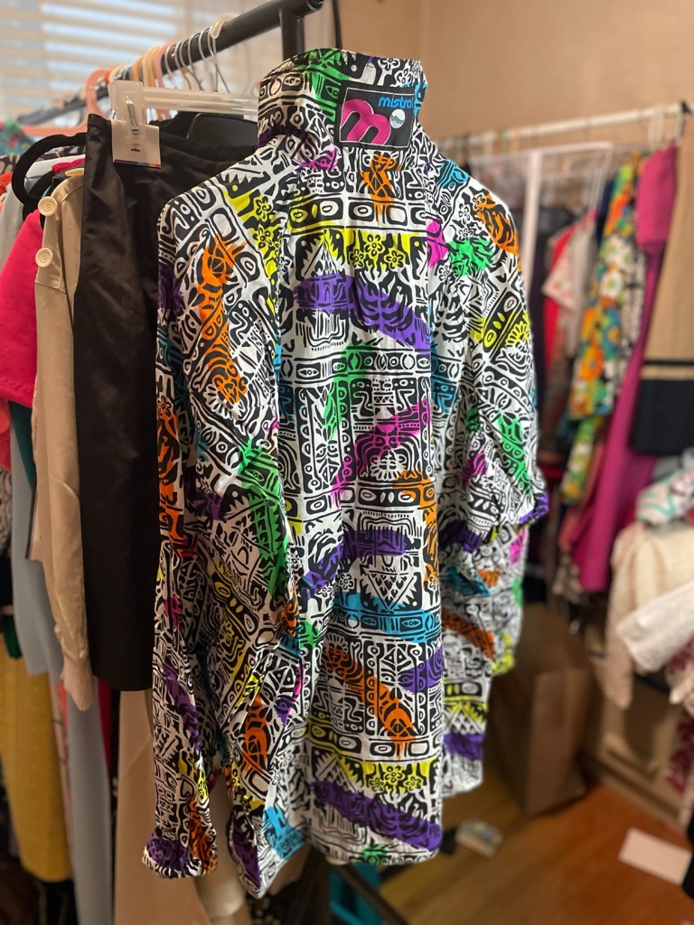 Colorful Abstract Print Windbreaker  Jacket - Picture 5 of 7
